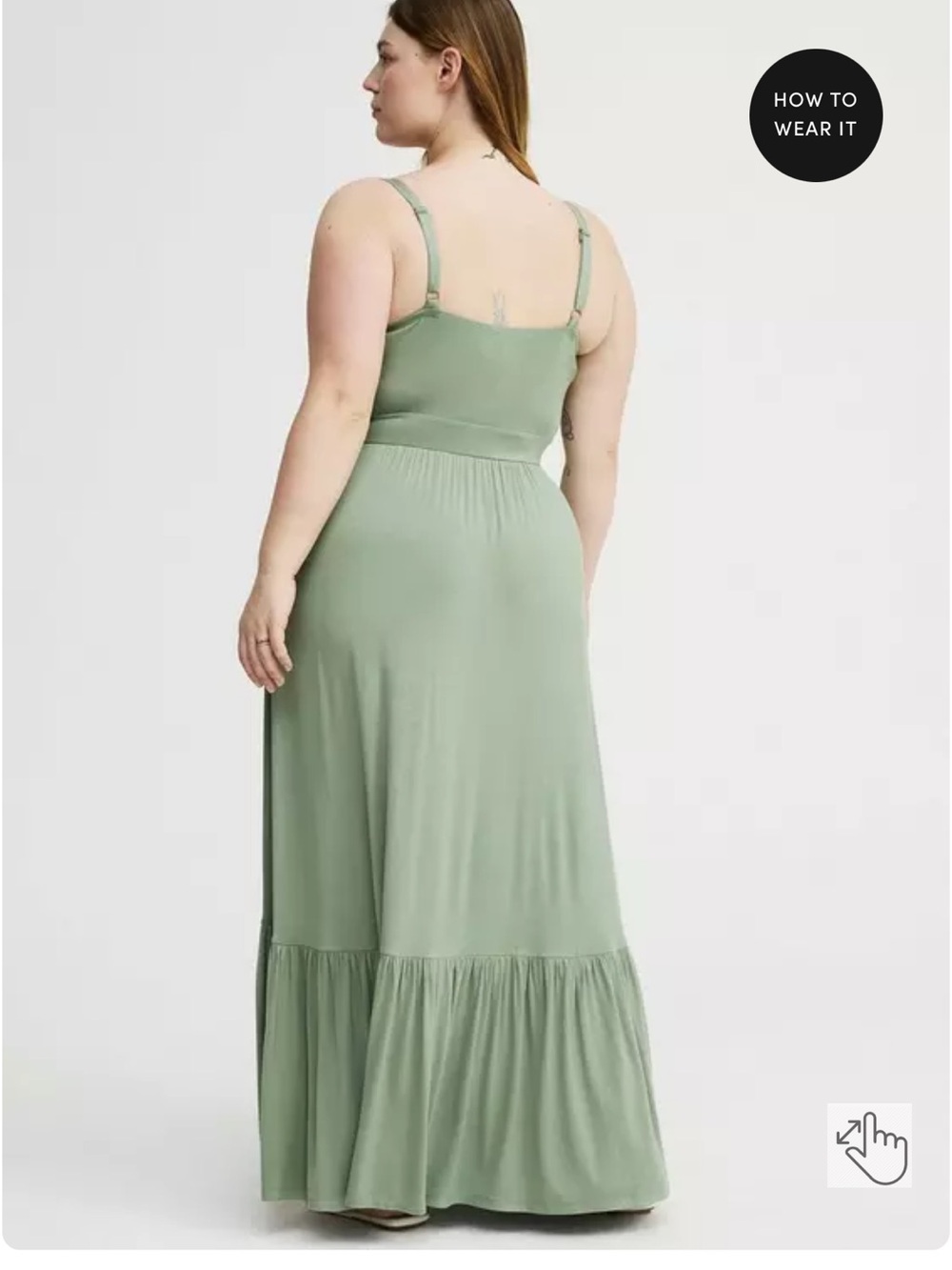 Torrid Tiered Maxi Dress Women’s 1X 14 16 Green Soft Comfy  B27 - Picture 2 of 8